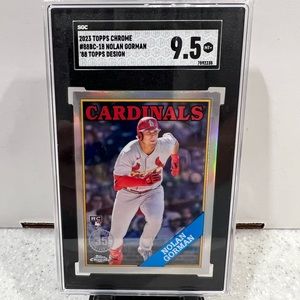 2023 Topps Chrome #88BC-18 Nolan Gorman ‘88 Topps Design SGC 9.5 MT+